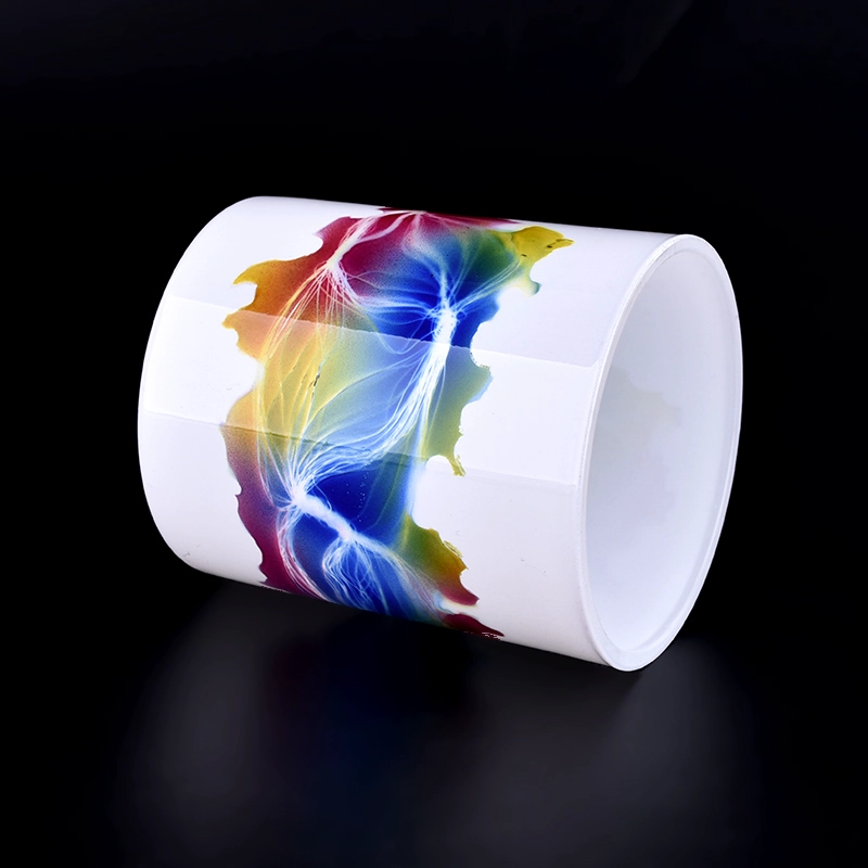 home decor 8oz hand painted glass candle jar