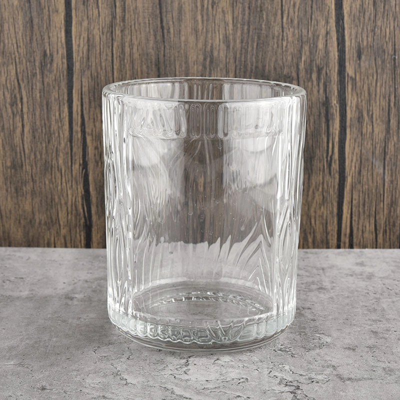 600ml Embossed Glass Candle Jars Private Label Glass Candle Holder 600ml Embossed Glass Candle Jars Private Label Glass Candle Holder