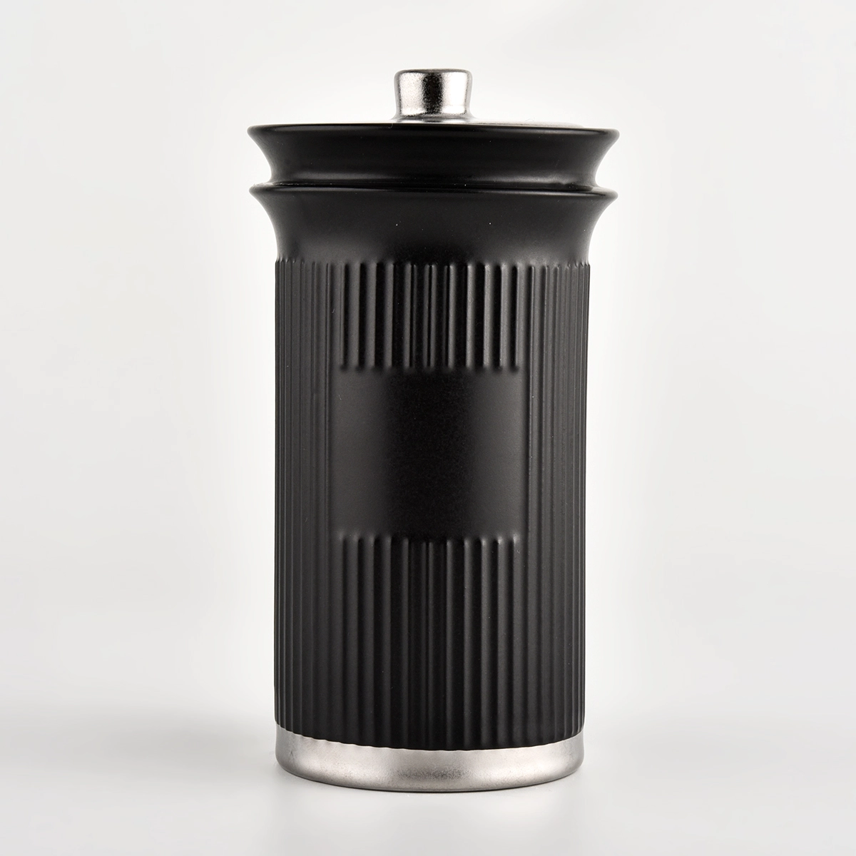 Matte Black Ceramic Candle Container with Lids Matte Black Ceramic Candle Container with Lids