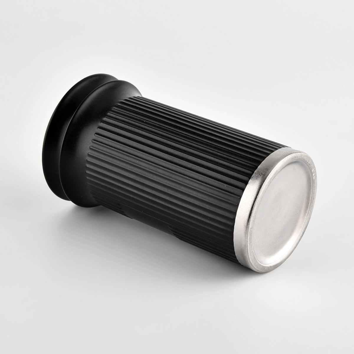 Matte Black Ceramic Candle Container with Lids Matte Black Ceramic Candle Container with Lids