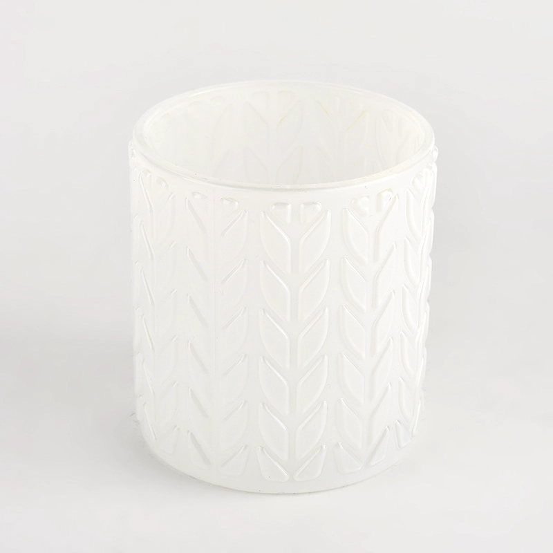 Leaf Texture Pattern Glass Candle Holders 6oz candle glass Leaf Texture Pattern Glass Candle Holders 6oz candle glass