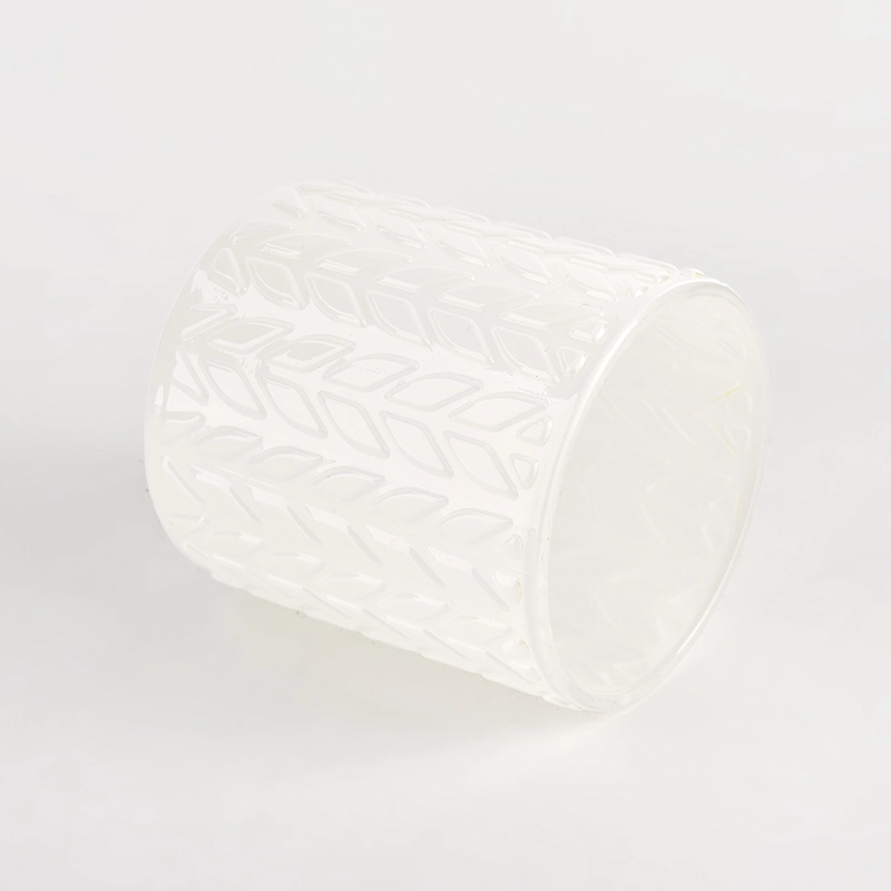 Leaf Texture Pattern Glass Candle Holders 6oz candle glass Leaf Texture Pattern Glass Candle Holders 6oz candle glass