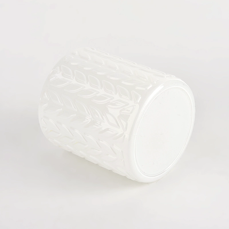 Leaf Texture Pattern Glass Candle Holders 6oz candle glass Leaf Texture Pattern Glass Candle Holders 6oz candle glass