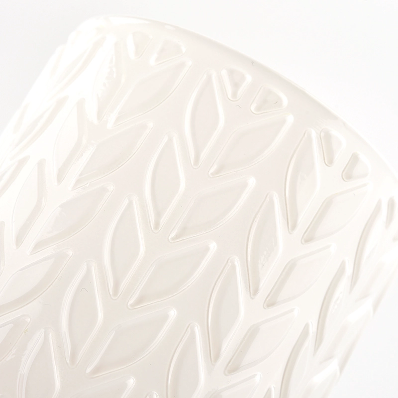 Leaf Texture Pattern Glass Candle Holders 6oz candle glass Leaf Texture Pattern Glass Candle Holders 6oz candle glass