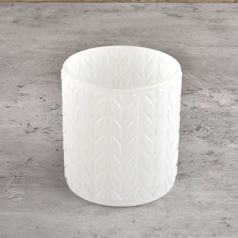 Leaf Texture Pattern Glass Candle Holders 6oz candle glass Leaf Texture Pattern Glass Candle Holders 6oz candle glass