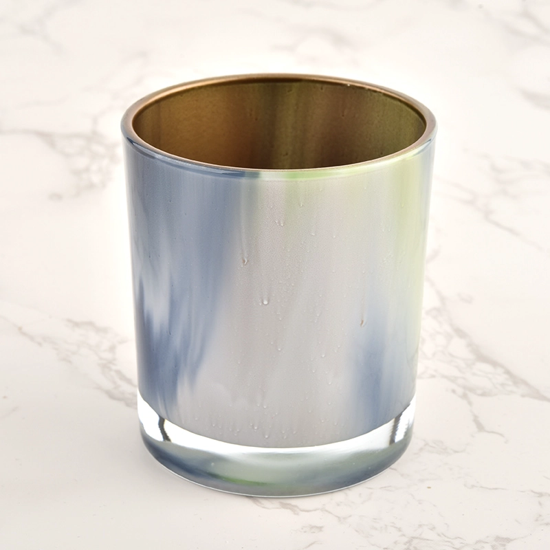 popular inside gold glass candle vessel