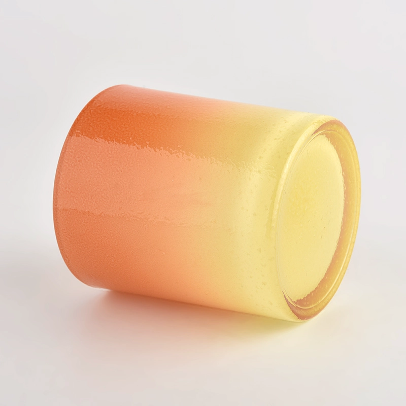Top sale gradient orange color 300ml regular glass candle jar for wholesale Top sale gradient orange color 300ml regular glass candle jar for wholesale