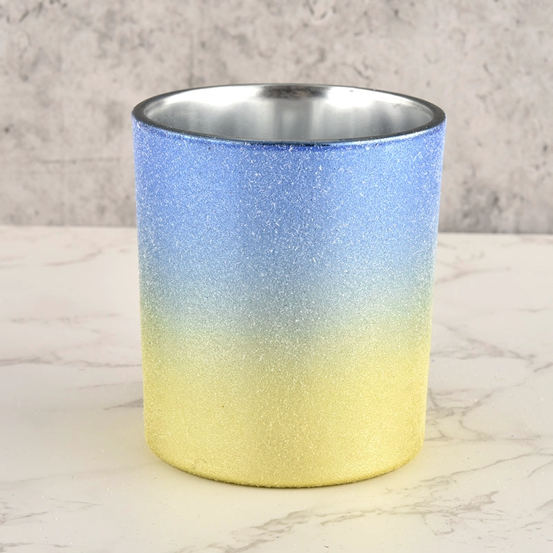 Sandy Ombre Glass Candle Jar Empty For Candle Making Sandy Ombre Glass Candle Jar Empty For Candle Making