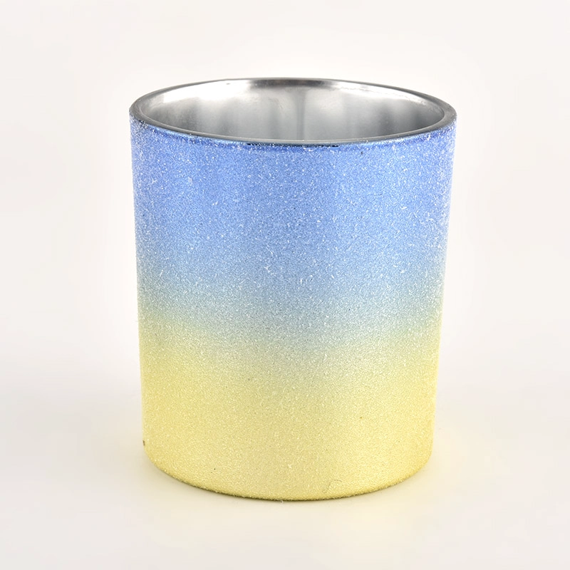 Sandy Ombre Glass Candle Jar Empty For Candle Making Sandy Ombre Glass Candle Jar Empty For Candle Making