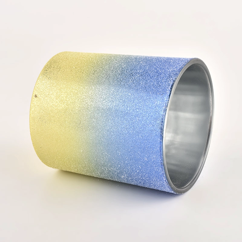Sandy Ombre Glass Candle Jar Empty For Candle Making Sandy Ombre Glass Candle Jar Empty For Candle Making