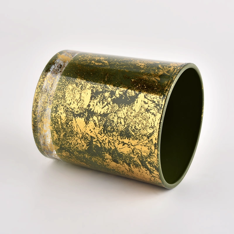 Custom wholesale Luxury gold green glass Empty Candle Jar Candle Vessel Custom wholesale Luxury gold green glass Empty Candle Jar Candle Vessel