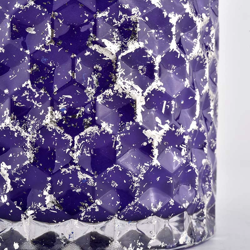 Luxury purple empty glass candle jars with lid for wedding 440ml Luxury purple empty glass candle jars with lid for wedding 440ml