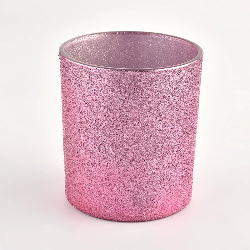 Pot de bougie en verre pour bougie parfumée en or rose résistant à la chaleur