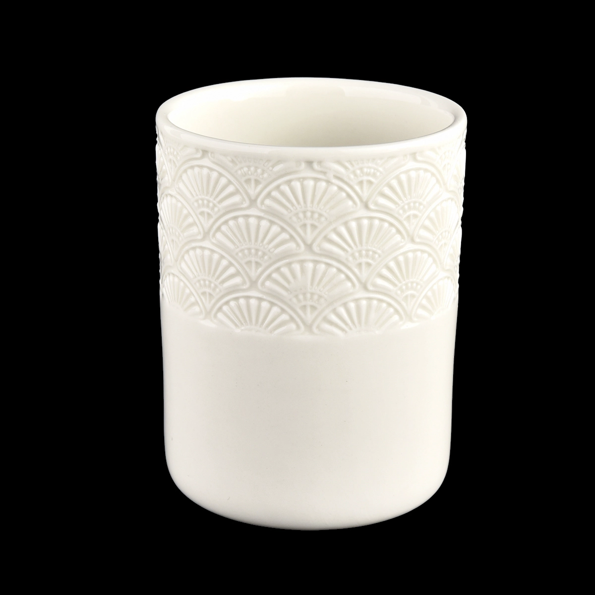 wholesale elegant 10oz white ceramic candle holders with lid