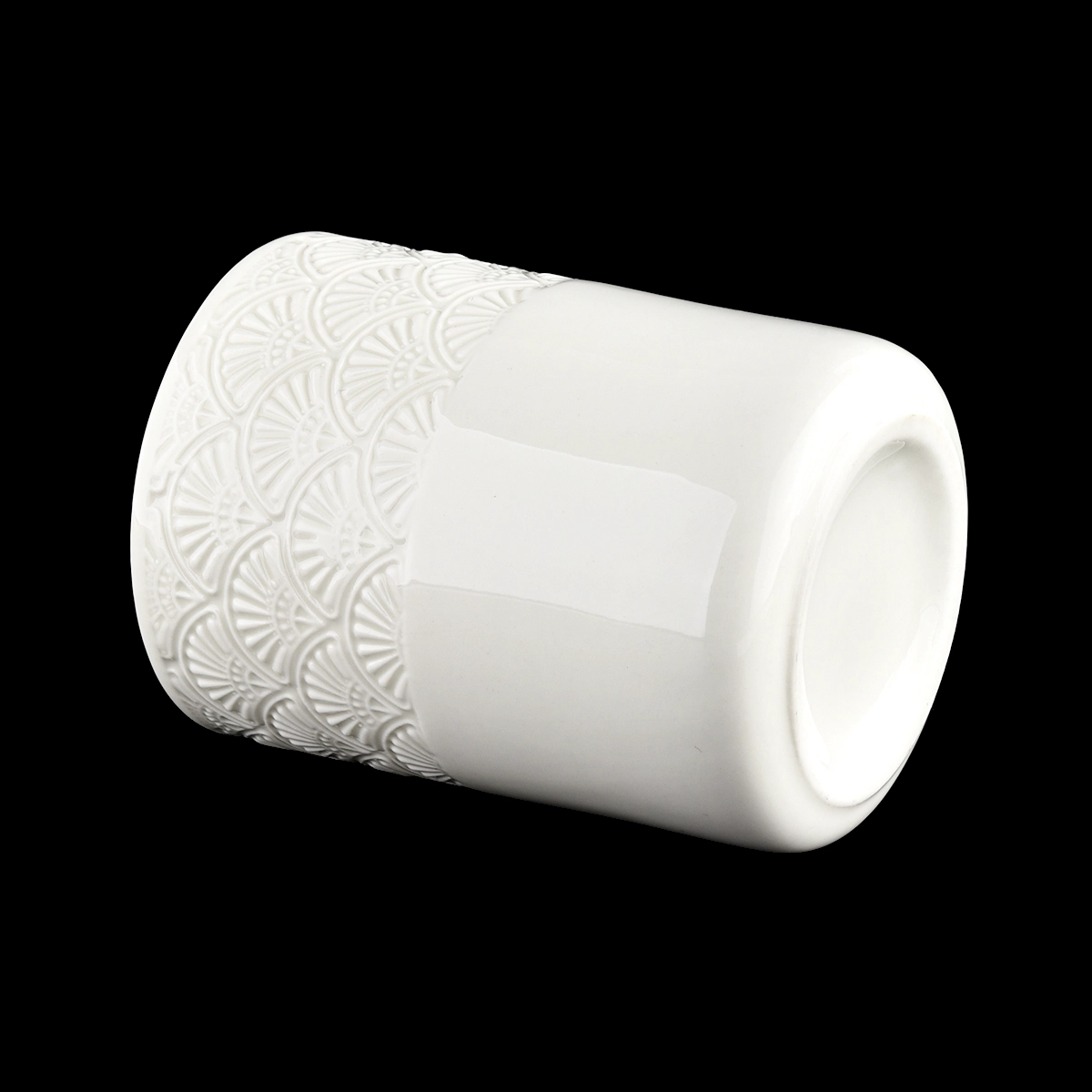 wholesale elegant 10oz white ceramic candle holders with lid