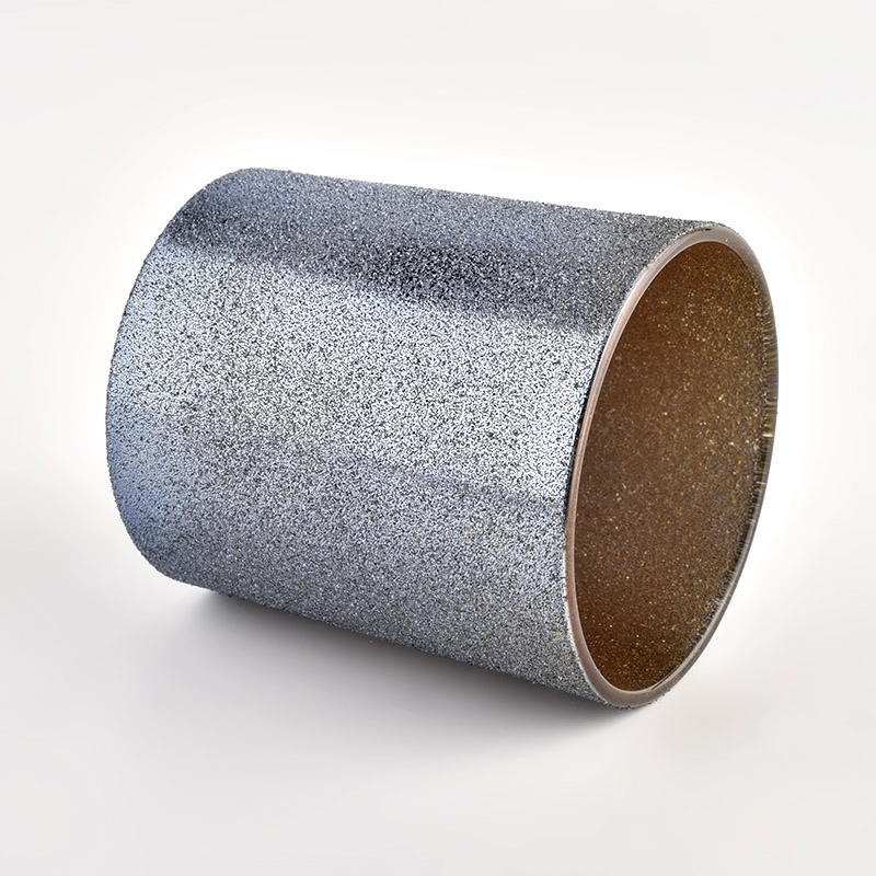 Wholesale 300ml candle vessels 8oz smoky gray frosted interior golden glass candle jars Wholesale 300ml candle vessels 8oz smoky gray frosted interior golden glass candle jars