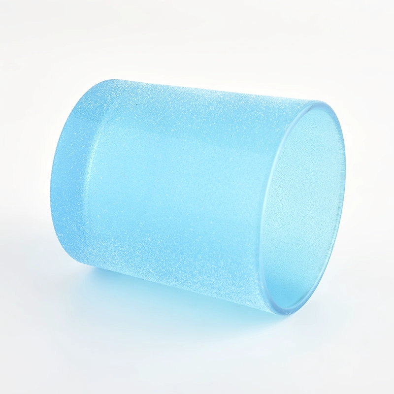 Wholesale Round Bottom Bule Candle Jars Frosted Matte Candle Vessels Wholesale Round Bottom Bule Candle Jars Frosted Matte Candle Vessels
