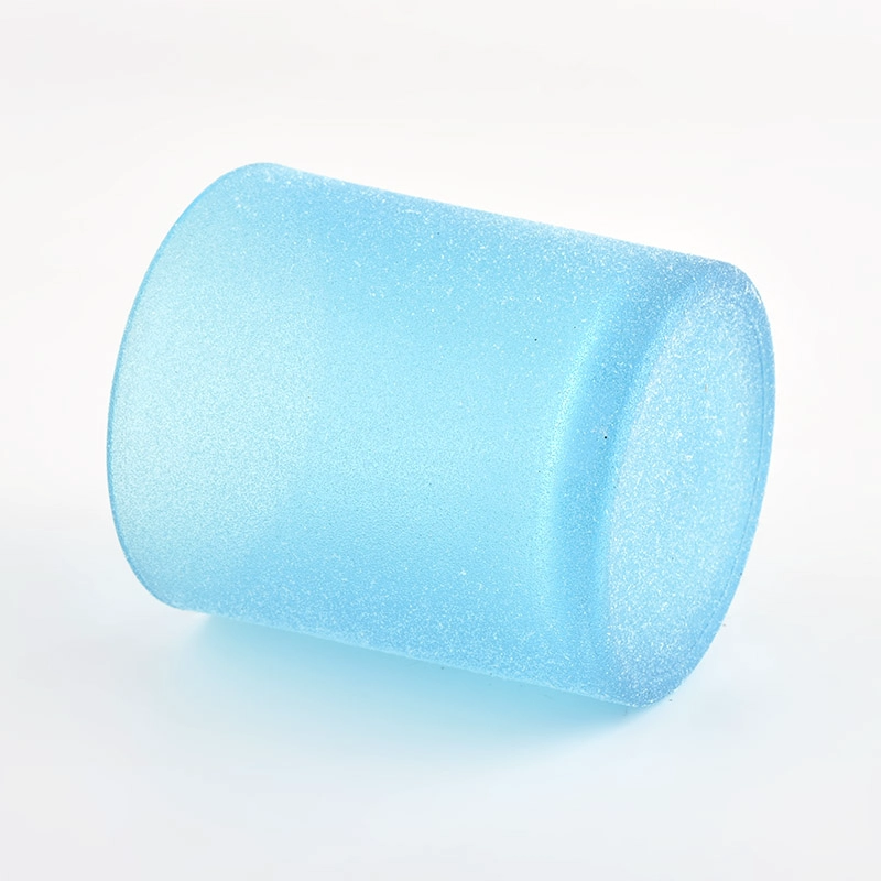 Wholesale Round Bottom Bule Candle Jars Frosted Matte Candle Vessels Wholesale Round Bottom Bule Candle Jars Frosted Matte Candle Vessels