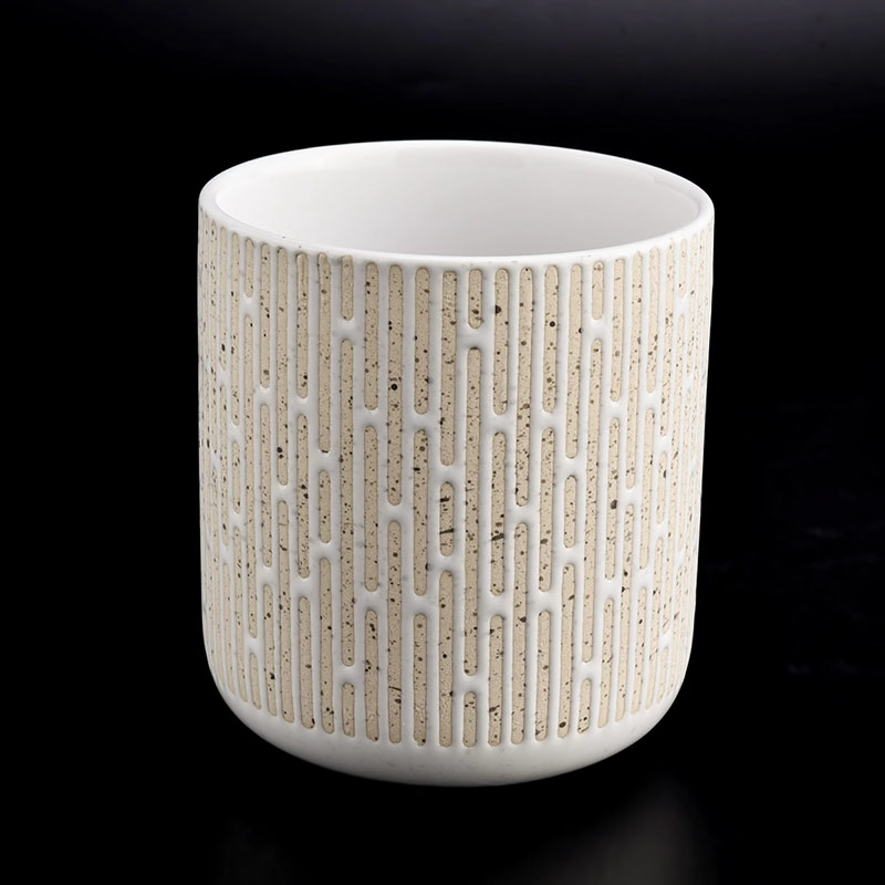 Customized Pattern Ceramic Candle Jars New Arrival Ceramic Candle Vessels For Wax Making