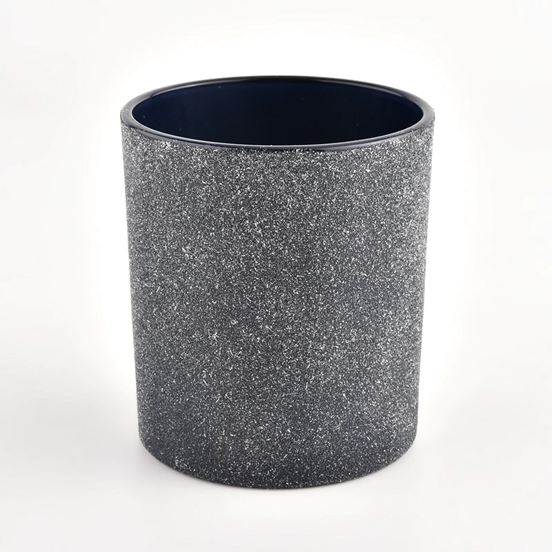 Black glass candle jars high quality Glass Candle holder