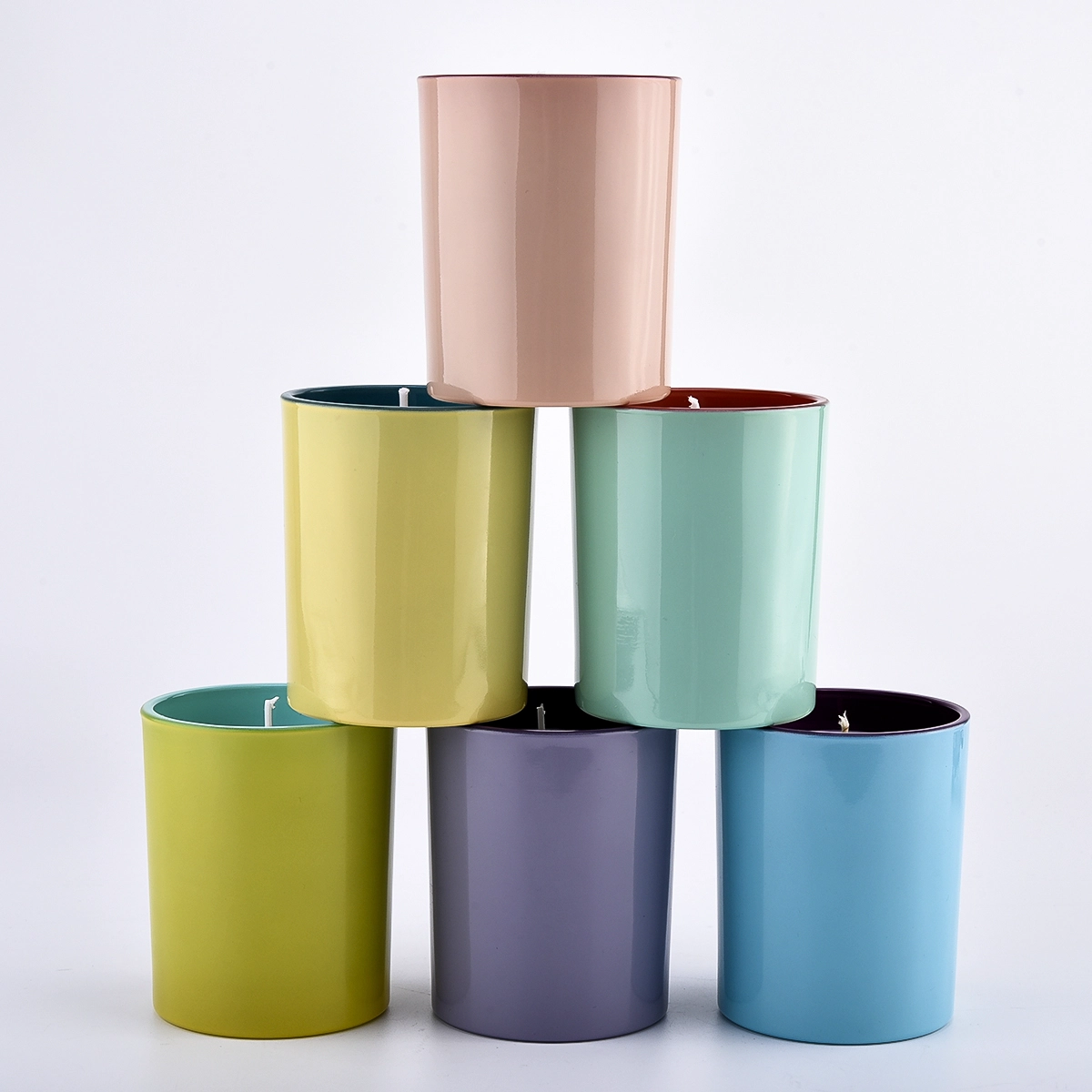 8oz colored empty glass vessels for candle making