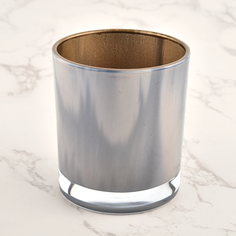 Wholesale glass candle Jars gold inner for home decoration