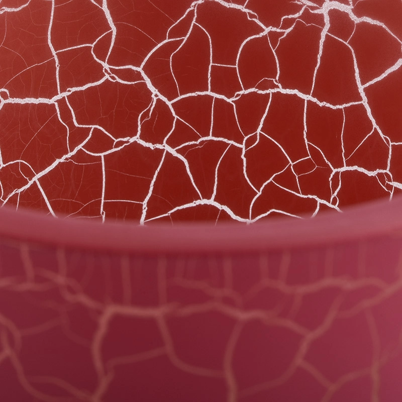 wholesale red crack glass candle jars manufacturer