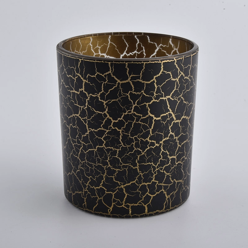 home decor black crack glass candle jars manufacturer