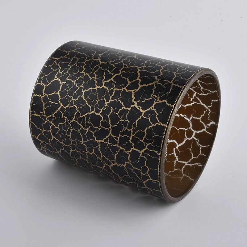 home decor black crack glass candle jars manufacturer