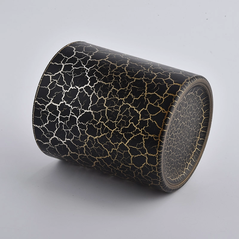 home decor black crack glass candle jars manufacturer