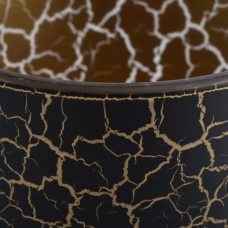 home decor black crack glass candle jars manufacturer