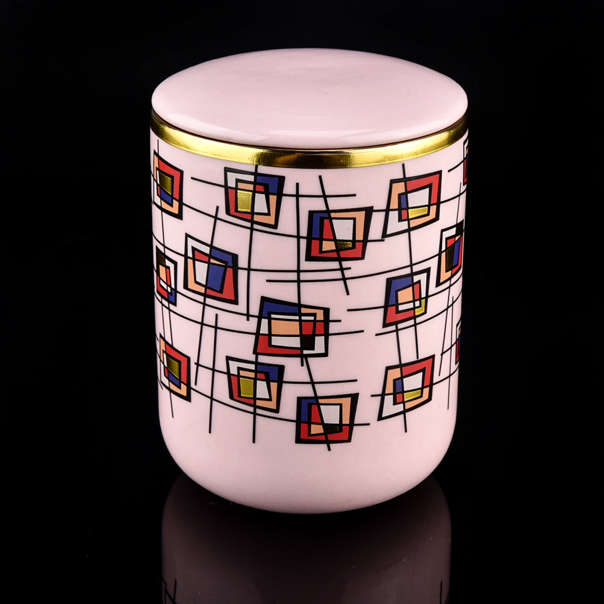 luxury pink ceramic artwork candle jar with lid luxury pink ceramic artwork candle jar with lid