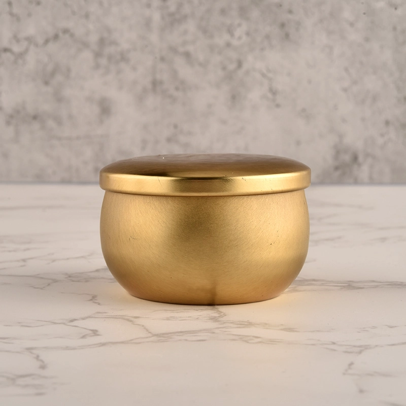Gold Tin 3oz Tin Candle jar Votive Candle Holder with Lids