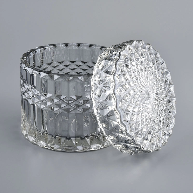 elegant diamond glass candle jar with lid elegant diamond glass candle jar with lid