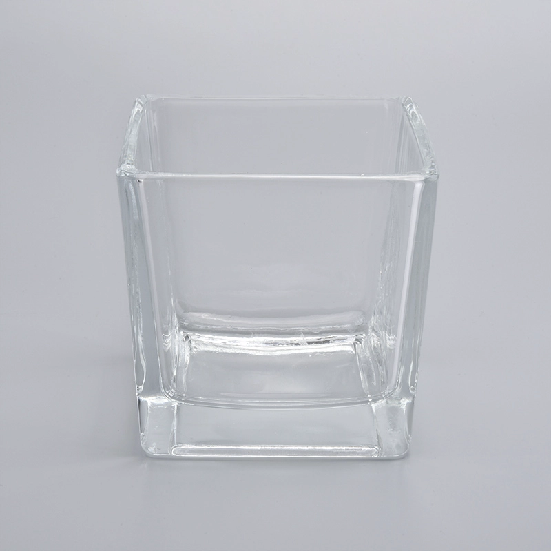 Large capacity Clear Square Glass Jars Vessel Wholesale