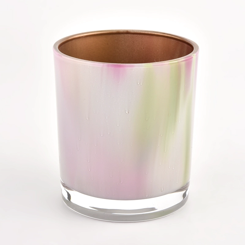 Glass candle jar gold inner with glass jars for candle home use