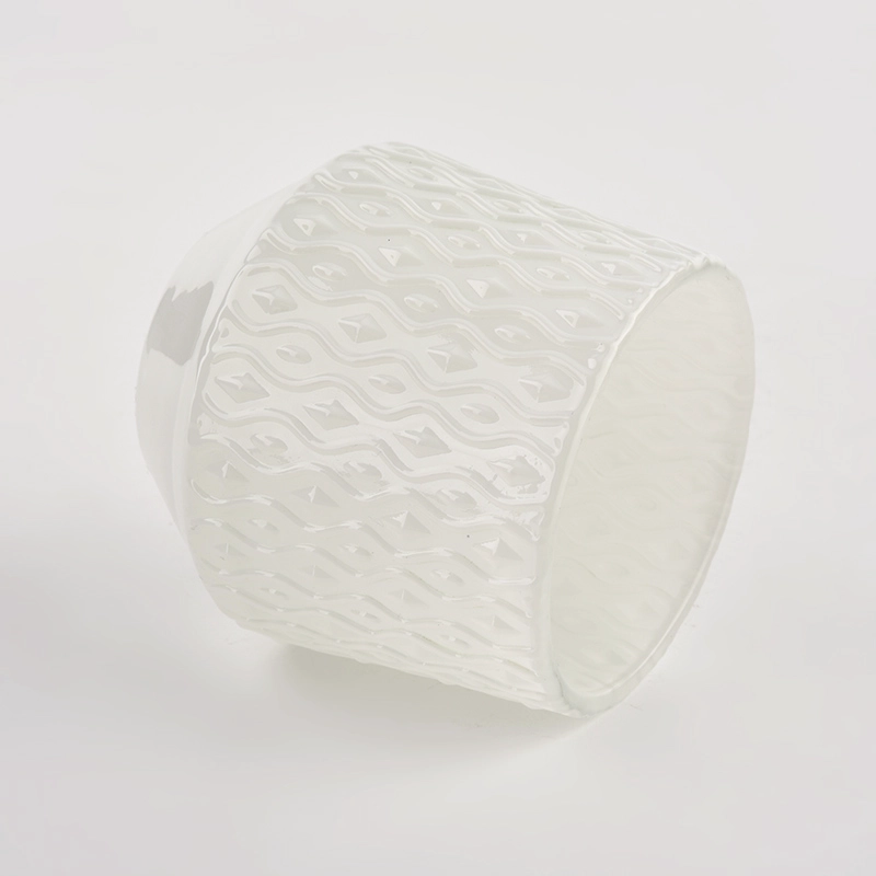Newly designed large white glass candle jar wholesale Newly designed large white glass candle jar wholesale