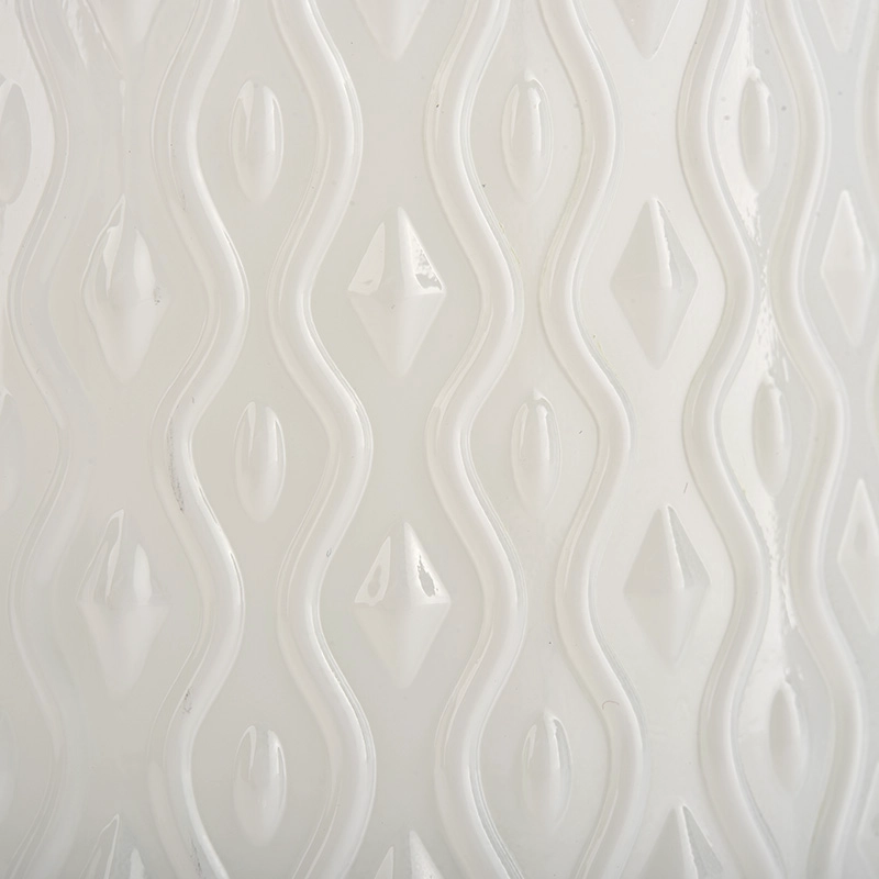 Newly designed large white glass candle jar wholesale Newly designed large white glass candle jar wholesale