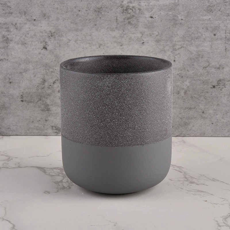 Wholesale suppliers of modern design empty frost grey ceramic candle jars