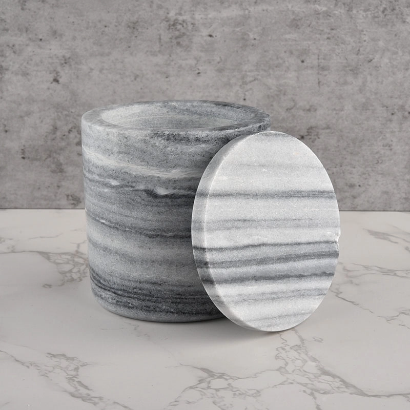 Custom marble home decor empty ceramic candle jar with lids Custom marble home decor empty ceramic candle jar with lids