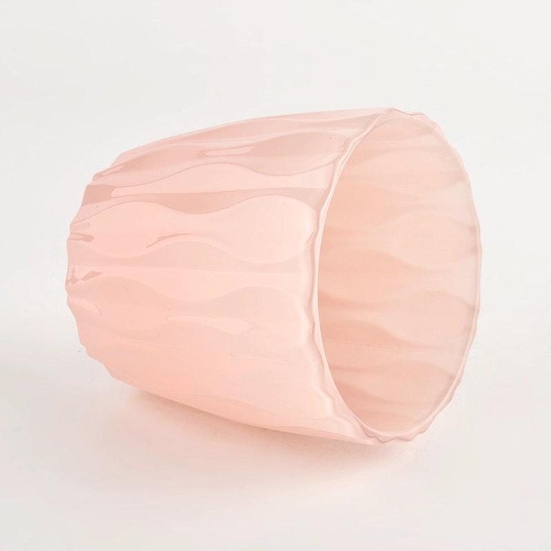 Custom Elegant Pink Color Luxury Glass Candle Jars for Valentine's Day