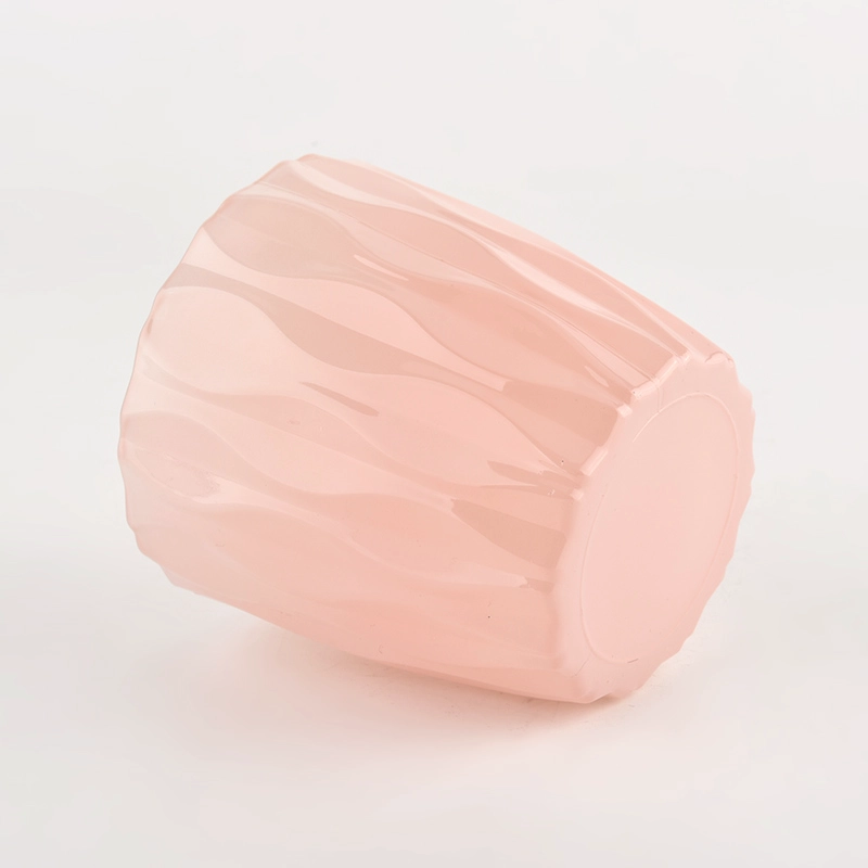 Custom Elegant Pink Color Luxury Glass Candle Jars for Valentine's Day