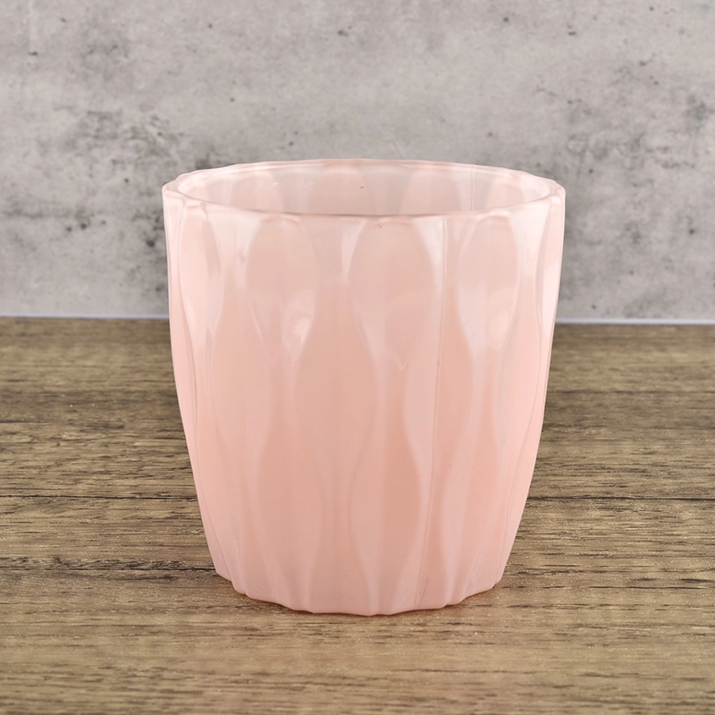 Custom Elegant Pink Color Luxury Glass Candle Jars for Valentine's Day