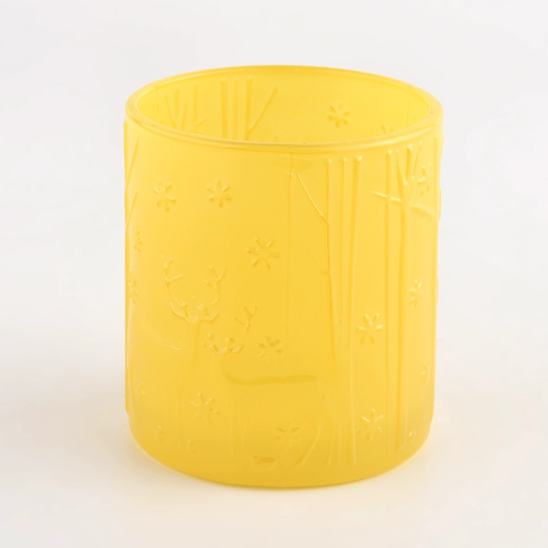 Unique pattern pink glass candle jar wholesale