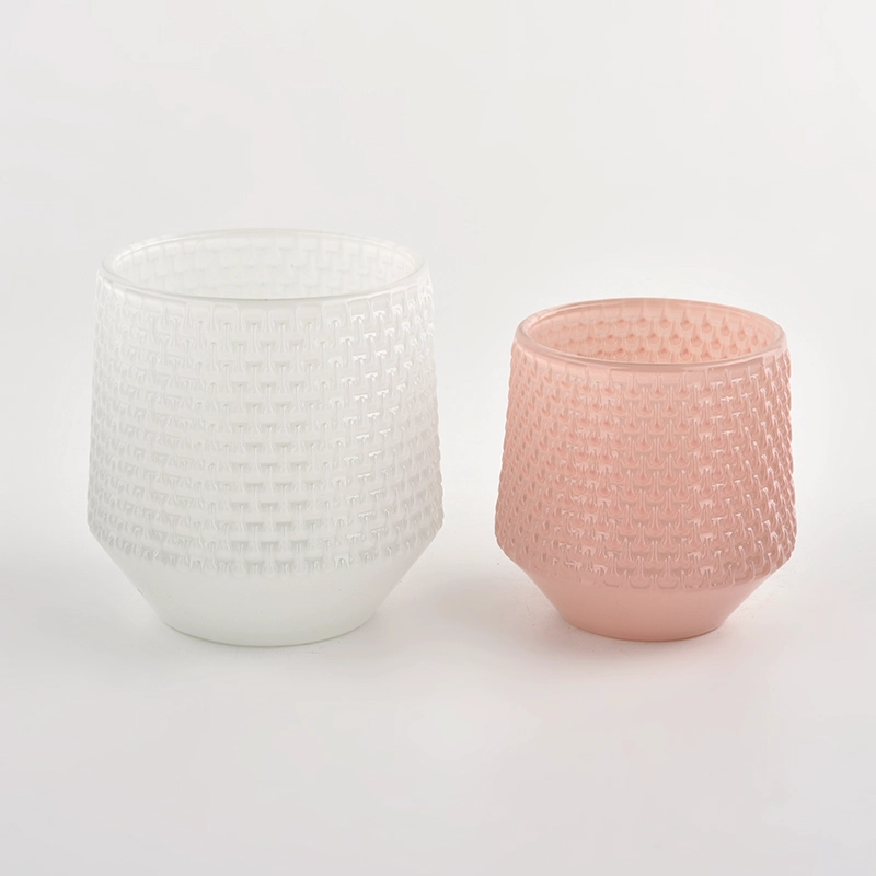 Wholesale 6oz 8oz White colored glass candle container