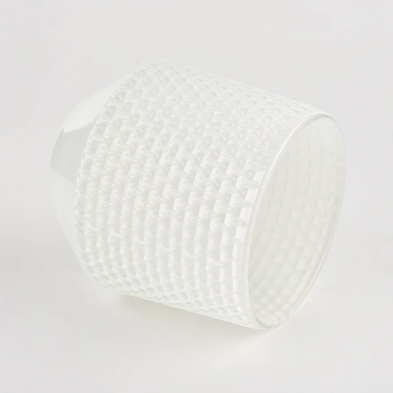 Heildsölu 6oz 8oz Hvítt litað gler kertaílát