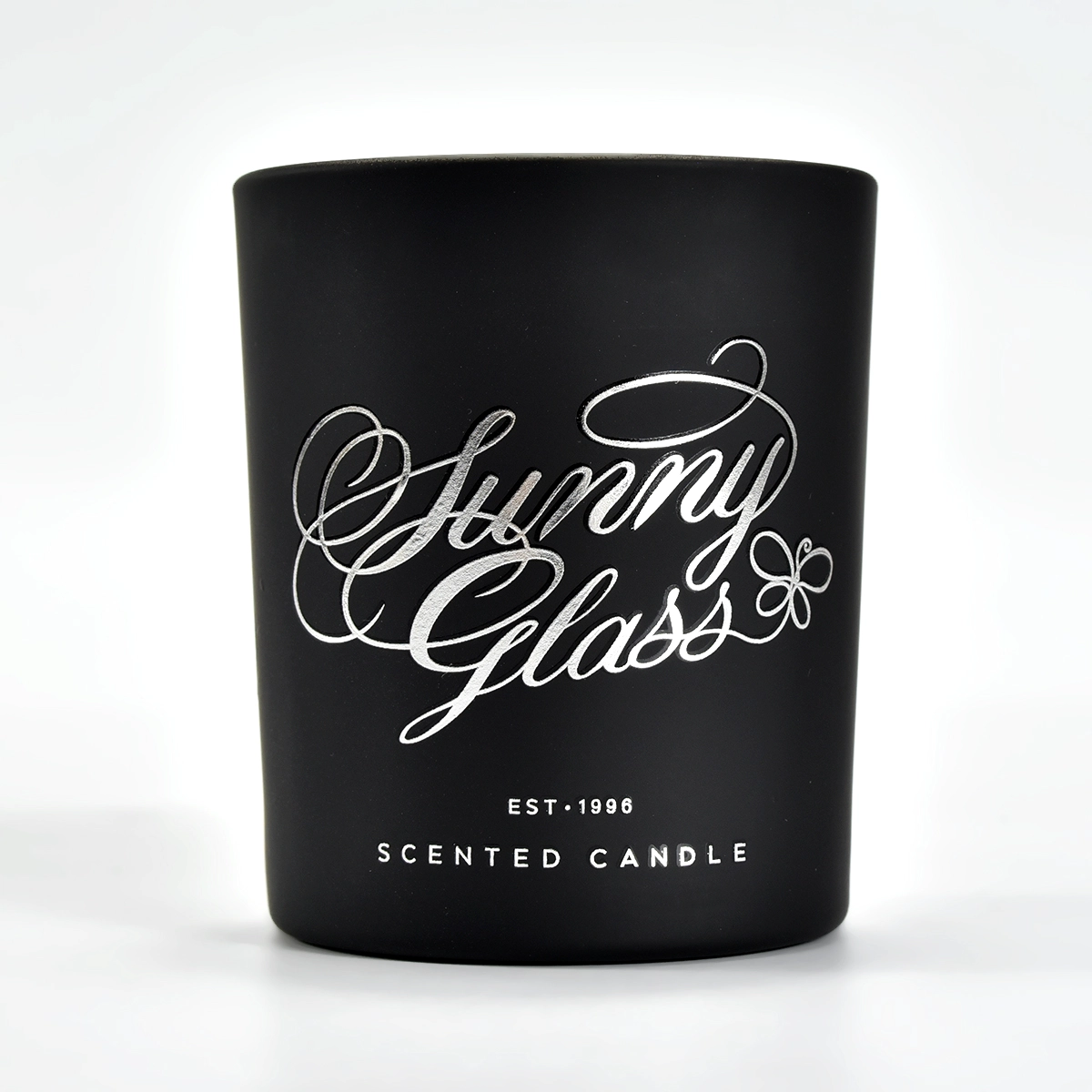 Custom Gift Set Black Glass Candle Holders with Black Glass Diffuser Bottle