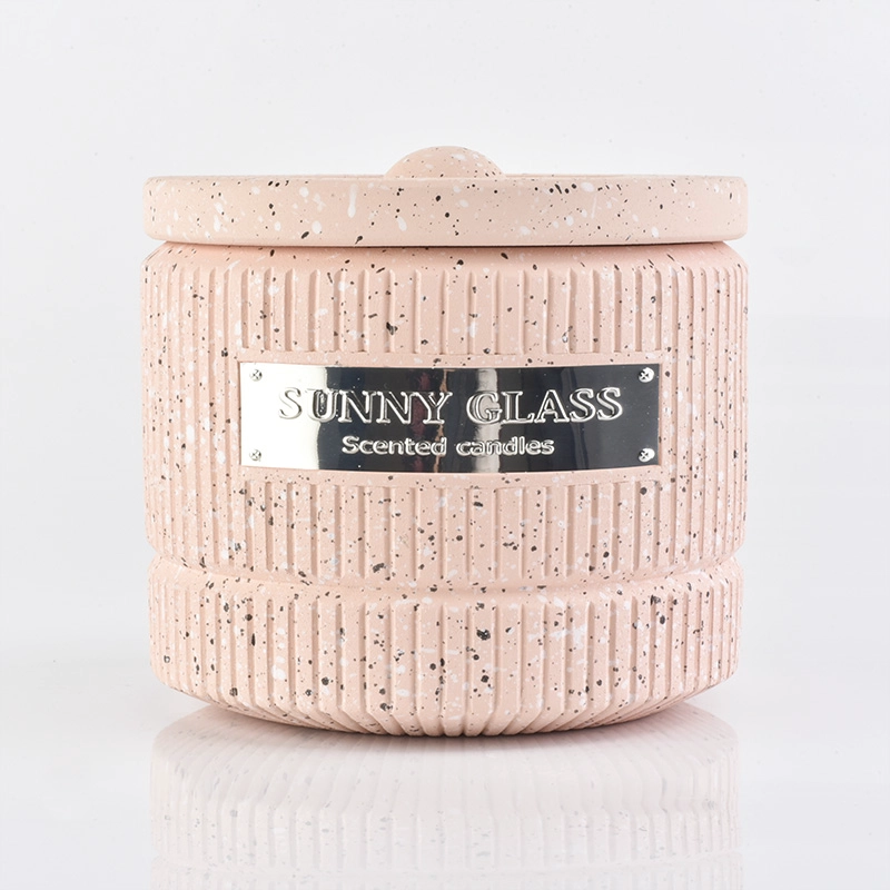 Sunny new design cement candle holders with lids for candle making