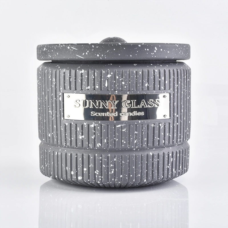 Sunny new design cement candle holders with lids for candle making
