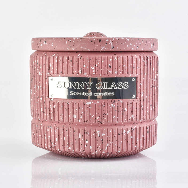 Sunny new design cement candle holders with lids for candle making